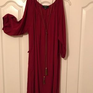 Dress with tassel belt/necklace